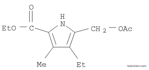Molecular Structure of 100619-73-6 (5-[(Acetyloxy)methyl]-4-ethyl-3-methyl-1H-pyrrole-2-carboxylic acid ethyl ester)